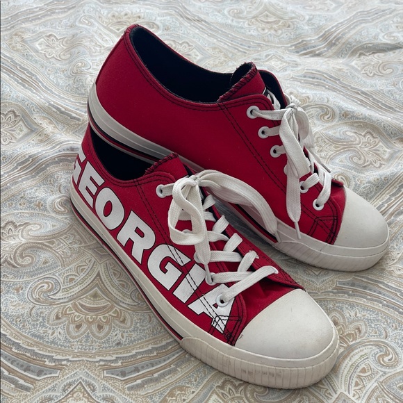 Red UGA Faux Converse Sneakers with White Laces - Picture 1 of 9